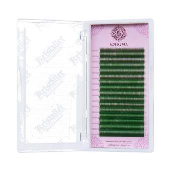 Цветные ресницы 16 линий 0,07 green Цветные ресницы 16 линий 0,07 green