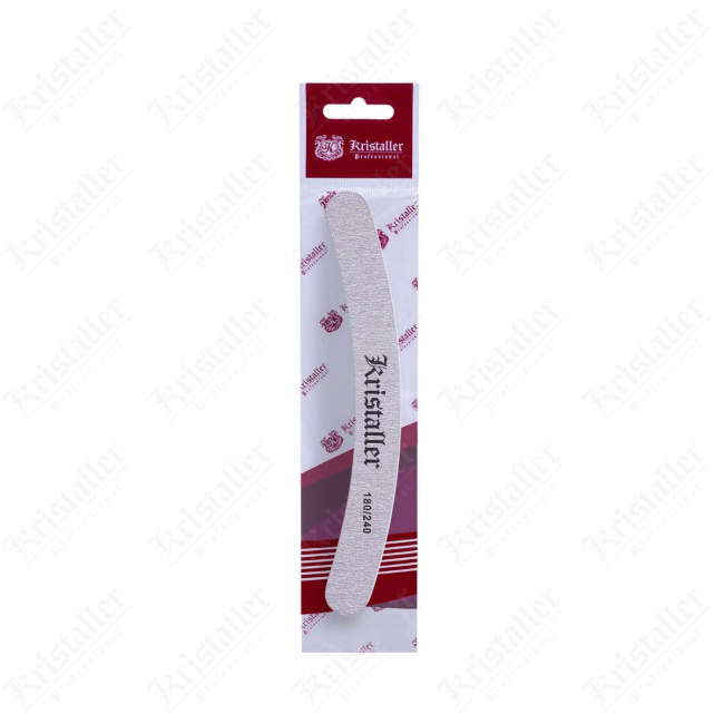 Пилка для ногтей банан 180/240 грит, серая